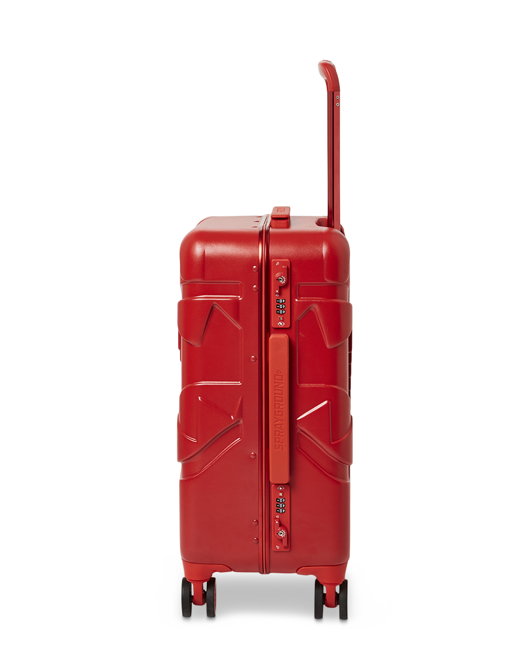 MOLDED SHARKITECTURE RED HARDSHELL CARRY-ON LUGGAGE